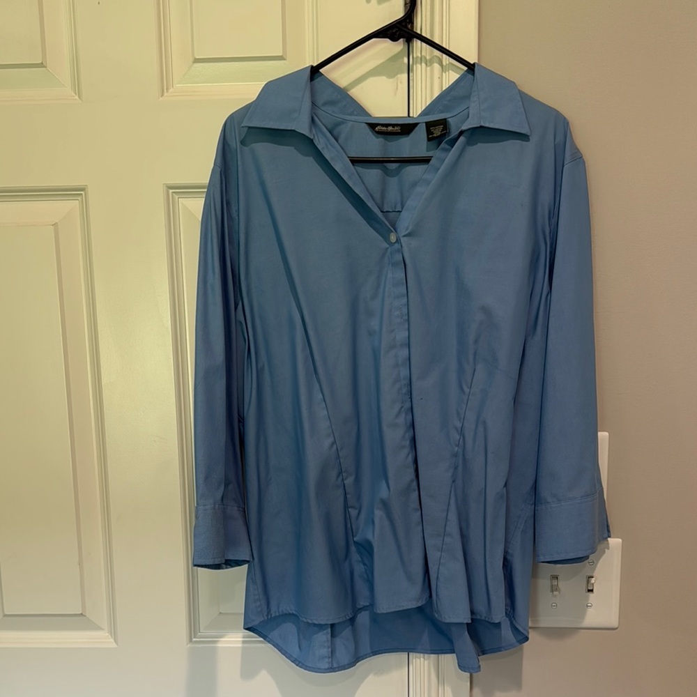Eddie Bauer Stretch Wrinkle Resistant Shirt - Light Blue